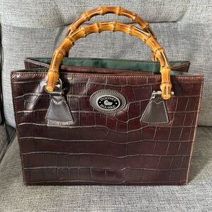 VINTAGE DOONEY AND BOURKE BAMBOO HANDLE BAG
